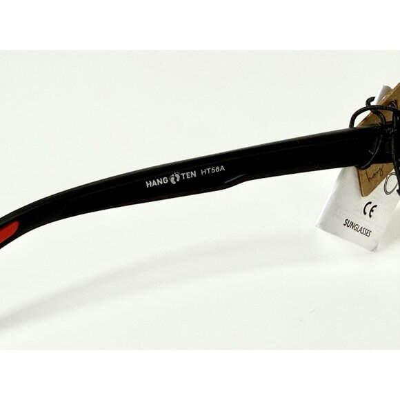 Hang Ten Shield Sunglasses Black Frame Yellow Mirror Lens Sport Unisex 63 16 New - Picture 4 of 9